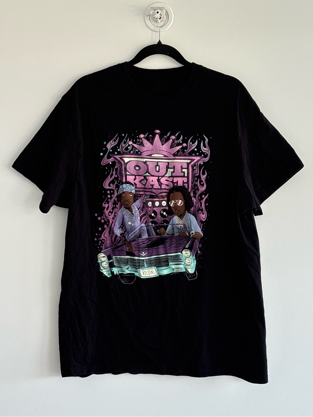 Target Black Short Sleeve Tee with Purple and Teal Graphic